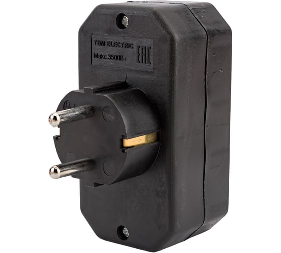 Блок на 3 гнезда TDM ELECTRIC 1x2П+3 16 А + 2x2П 2,5 А под плоскую вилку, 250 B, черный SQ1806-0301