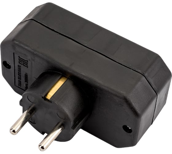 Блок на 3 гнезда TDM ELECTRIC 1x2П+3 16 А + 2x2П 2,5 А под плоскую вилку, 250 B, черный SQ1806-0301