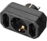 Блок на 3 гнезда TDM ELECTRIC 1x2П+3 16 А + 2x2П 2,5 А под плоскую вилку, 250 B, черный SQ1806-0301 1