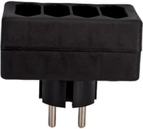Блок на 4 гнезда TDM ELECTRIC 2П 2,5 А, 250 B, под плоскую вилку, черный SQ1806-0303