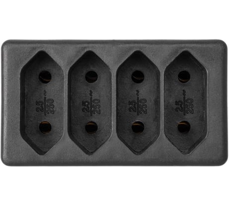 Блок на 4 гнезда TDM ELECTRIC 2П 2,5 А, 250 B, под плоскую вилку, черный SQ1806-0303