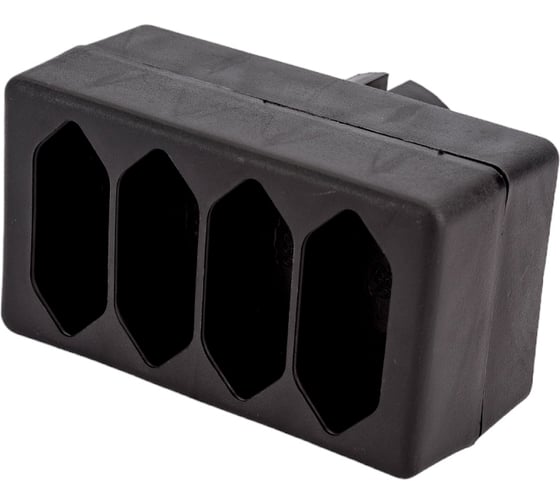 Блок на 4 гнезда TDM ELECTRIC 2П 2,5 А, 250 B, под плоскую вилку, черный SQ1806-0303
