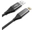 Дата-кабель AKAI CE-610 USB A- Lightning, 1м, 2.1А, текстиль, черный CE-610B 1