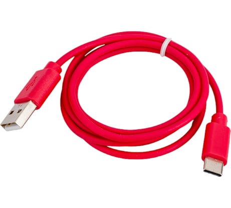 Дата-кабель AKAI Type-C ПВХ красный CE-465R