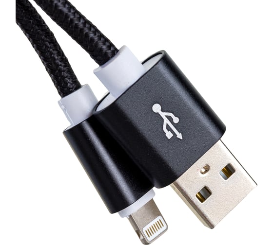 Дата-кабель AKAI USB 2.0 8-pin Apple Lightning черный CE-604B