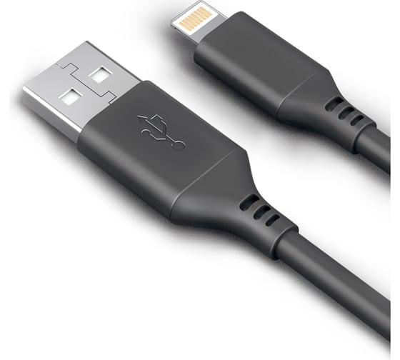Дата-кабель AKAI USB - Lightning, 1м, 2.1А черный CE-611B