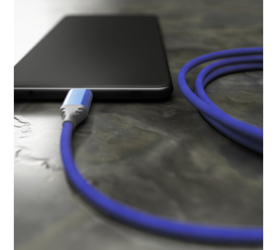 Дата-кабель AKAI USB А-microUSB, синий CBL208BL
