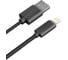 Дата-кабель AKAI разъем 8-pin Apple Lightning 1м оплетка экокожа черный CE-606B 1