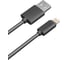 Дата-кабель AKAI разъем 8-pin Apple Lightning 1м оплетка металл черный CE-605B 1