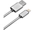 Дата-кабель AKAI разъем 8-pin Apple Lightning 1м оплетка металл серебро CE-605S 1
