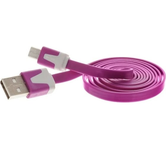 USB-Кабель Pro Legend плоский Iphone 5, 6s, 8 pin, 1м, розовый PL1382 1