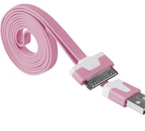 USB-Кабель Pro Legend плоский Iphone 4, 30 pin, 1м, розовый PL1383