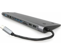 Адаптер интерфейсов Cablexpert USB-C 9-в-1 (Type-C, USB3.1, HDMI, VGA,RJ-45,AUX,кардридер), коробка A-CM-COMBO9-01