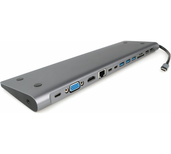 Адаптер интерфейсов Cablexpert USB-C 9-в-1 (Type-C, USB3.1, HDMI, VGA,RJ-45,AUX,кардридер), коробка A-CM-COMBO9-01