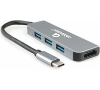 Комбо-адаптер интерфейсов Cablexpert Type-C, 2-в-1 (3хAM USB3.2, HDMI), коробка A-CM-COMBO2-01