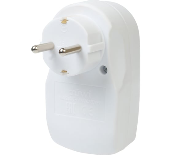 Розеточный адаптер duwi 1 гнездо + 2 USB порта с заземлением белый 16A 3680Вт 27418 6