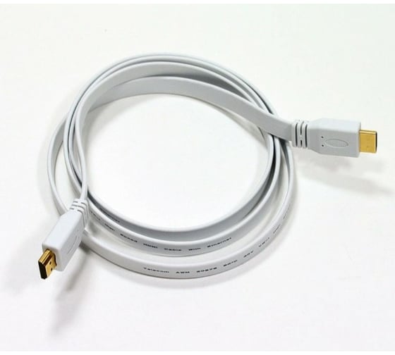 Кабель Pro Legend HDMI M - HDMI M, 5 m, ver 1.4, белый плоский HDFW5