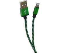 USB кабель Pro Legend Iphone 5, 6s, 8 pin, текстиль, зеленый, 1м PL1389