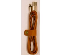 USB кабель Pro Legend Iphone 8 pin, кожаный, коричневый, 1м pl1293