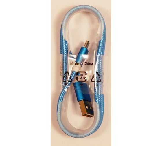 USB кабель Pro Legend micro USB, текстиль, голубой, 1м pl1288 1