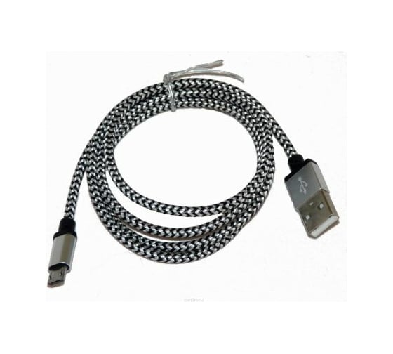 USB кабель Pro Legend micro USB, текстиль, черно-белый, 1м PL1388 1