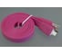 USB кабель Pro Legend плоский micro USB, 1м, розовый PL1317 1