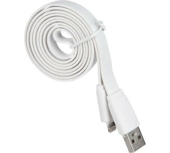 USB кабель Pro Legend плоский Iphone 5, 6s, 8 pin, 1м, белый PL1359