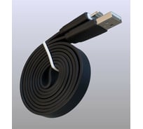 USB кабель Pro Legend плоский Iphone 5, 6s, 8 pin, 1м, чёрный PL1358