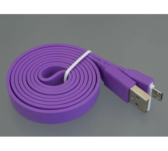 USB кабель Pro Legend плоский micro USB, 1м, фиолетовый PL1319