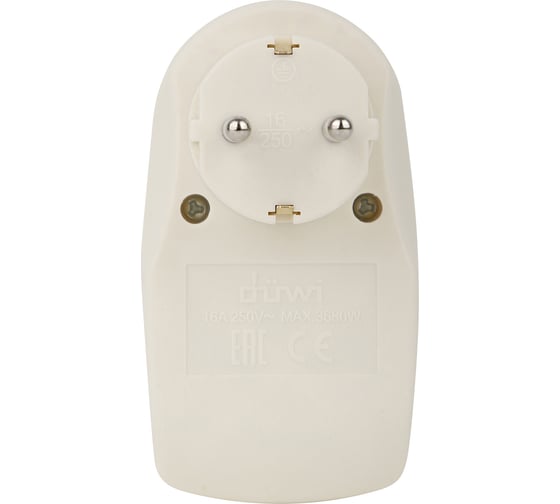 Розеточный адаптер duwi 1 гнездо + 2 USB порта с заземлением слоновая кость ivory 16A 3680Вт 27420 9