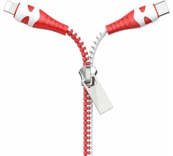 Кабель USB 2.0 Hoco U97 AM/Type-C/Lightning красный-белый, 1.2м, 6931474743343