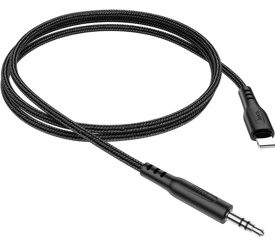 Аудио кабель Hoco UPA18, Lightning/Jack 3.5, 1м, черный, коробка 6931474755957 1