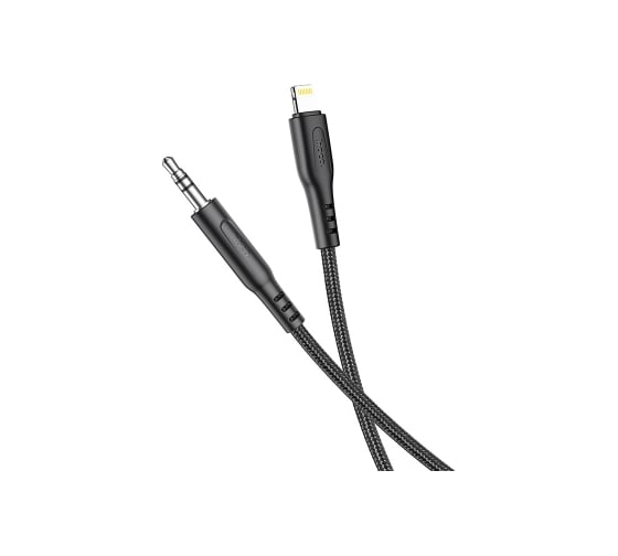 Аудио кабель Hoco UPA18, Lightning/Jack 3.5, 1м, черный, коробка 6931474755957