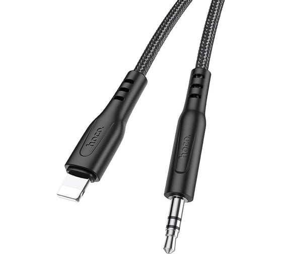 Аудио кабель Hoco UPA18, Lightning/Jack 3.5, 1м, черный, коробка 6931474755957
