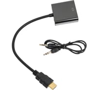 Переходник Pro Legend HDMI to VGA Adapter + AUX кабель, черный PL1136