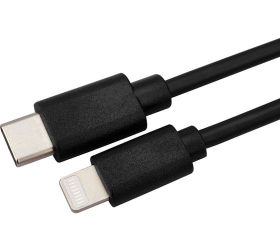 Кабель USB Type-C - Lightning REXANT 3A, 1м для iPhone черный 18-1827