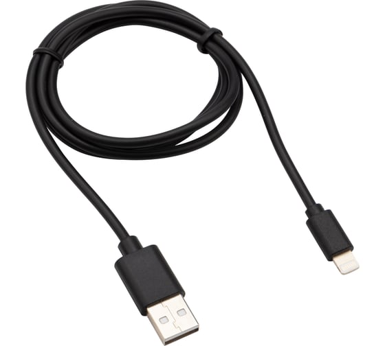 Кабель USB - Lightning REXANT 2 А, 1 м, для iPhone черный 18-7050 1