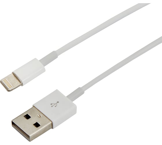 Кабель USB REXANT Lightning для iPhone 1м с чипом белый 18-0000 1