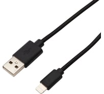 Кабель USB - Lightning REXANT 1 м, для iPhone черная нейлоновая оплетка 18-7055