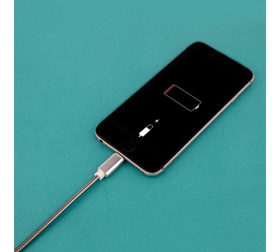 Кабель USB Lightning REXANT для iPhone металическая оплетка 1м 18-4247