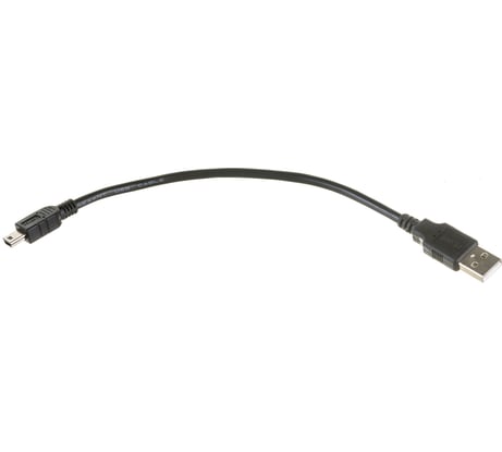 Кабель USB - mini USB REXANT 0.2 метра, черный 18-1131-2