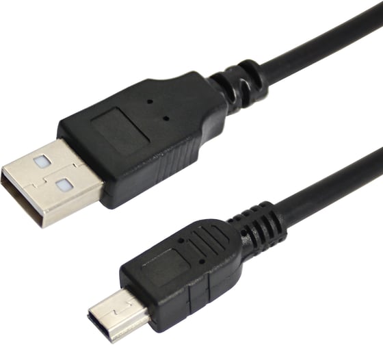 Кабель USB - mini USB REXANT 0.2 метра, черный 18-1131-2
