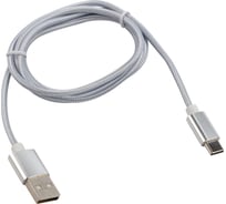 Кабель USB Type-C - USB REXANT 2 A серебристая нейлоновая оплетка 1 м 18-1899