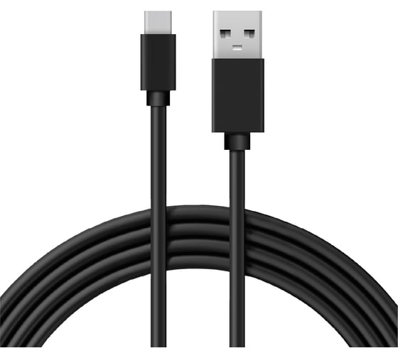 Плоский кабель USB Type-C - USB REXANT 2,4A черный 1 м 18-1888