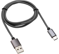 Кабель USB Type-C - USB REXANT 3 A нейлоновая оплетка графит 1 м 18-1896