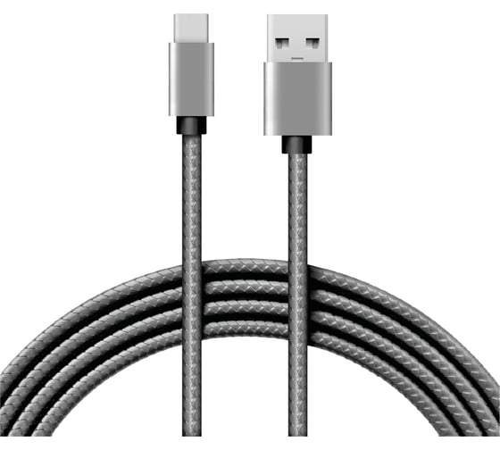 Кабель USB Type-C - USB REXANT 3 A нейлоновая оплетка графит 1 м 18-1896 1