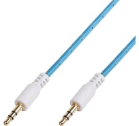 Кабель AUX аудио 3.5 мм REXANT в тканевой оплетке 1 м синий 18-4072