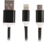 Кабель 2 в 1 LUAZON microUSB/Lightning - USB, 1 А, в виде брелка, черный 2502717 3