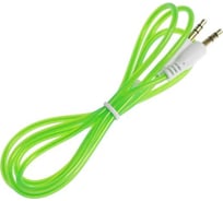 Аудио кабель LUAZON AUX Jack 3.5 мм(m)-Jack 3.5 мм(m), прозрачная оплетка, 1 м, зелёный 4310404