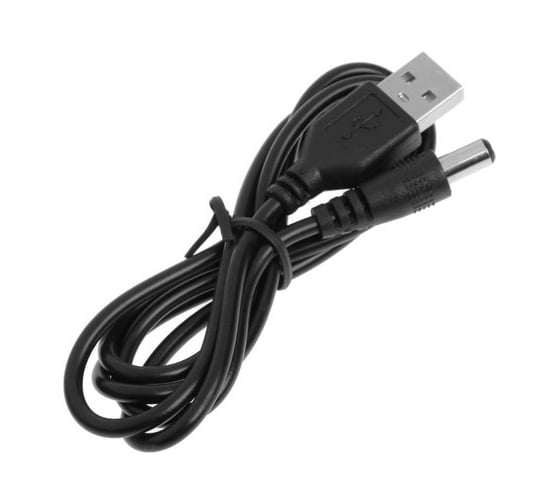 Универсальный кабель LUAZON разъем 5.5 - USB, 0,8 м, чёрный 4487502
